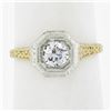 Antique 14k TT Gold .40 ctw Old European Cut Diamond Solitaire Engagement Ring