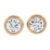 New 14k Rose Gold 0.47 ctw Martini Bezel Round Brilliant Diamond Stud Earrings
