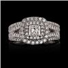 0.46 ctw SI3 CLARITY F COLOR CENTER Diamond Platinum Ring (1.53 ctw Diamonds) EG