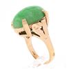 Image 8 : Vintage Retro 14K Rose Gold Oval Cabochon Marbled Jade Solitaire Cocktail Ring