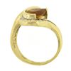 Image 8 : 18k Yellow Gold 1.98 ctw Pear Cut Citrine & Channel Diamond Grooved Bypass Ring