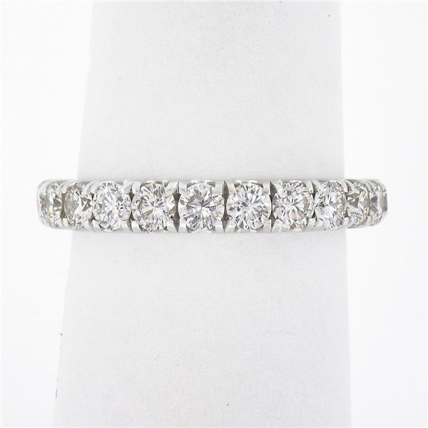 NEW 14k White Gold 1.03 ctw Round Prong Set Diamond Classic Wedding Band Ring
