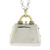 Image 3 : 14K TT Gold 1.25 ctw Diamond Functional Purse Charm Pendant w/ 25" Rolo Chain