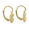 Image 5 : 18K Gold 0.08 ctw Bezel Diamond Detailed Textured Buttercup Flower Drop Earrings