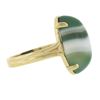 Image 5 : New 14k Yellow Gold 18.2x13mm Oval Cabochon Prong Set Green Agate Solitaire Ring