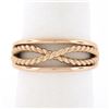 Image 1 : NEW 14k Rose Gold Polished Twisted Gold Wire Infinity Stackable Band Ring