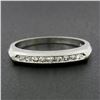 Image 1 : Solid 14K White Gold .15 ctw Single Cut Channel Set Diamond Stackable Band Ring