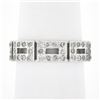 14k White Gold 0.87 ctw Pave Set Diamond Open Rectangular Near Eternity Band Rin