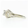 Image 6 : Vintage 18k Gold Old Cut Diamond Solitaire Filigree Engagement or Promise Ring