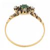 Image 6 : Antique Victorian 10k Rosy Yellow Gold Emerald & Seed Pearl w/ Scroll Work Ring