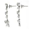 Image 3 : Fancy 18k White Gold 0.80 ctw Round Diamond 3 Tier Butterfly Drop Dangle Earring