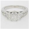 14k White Gold 1.50 ctw 3 Radiant Diamond Engagement Ring w/ Round Accents Sz 5.