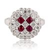 Image 1 : 0.70 ctw Diamond and 0.66 ctw Ruby Platinum Ring