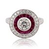 Image 1 : 0.78 ctw Diamond and 1.00 ctw Ruby Platinum Ring (1.13 ctw Diamonds)