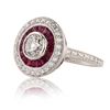 Image 2 : 0.78 ctw Diamond and 1.00 ctw Ruby Platinum Ring (1.13 ctw Diamonds)