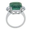 Image 2 : Vintage Platinum 10.31 ctw AGL Square Colombian Emerald w/ Diamond Cocktail Ring