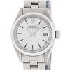 Rolex Ladies Stainless Steel Silver Index Oyster Band Wristwatch 26MM
