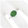 Image 3 : 14K White Gold 3.04 ctw Cushion Green Chrome Tourmaline w/ Diamond Accent Ring