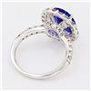 Image 3 : 4.77 ctw Tanzanite and 1.71 ctw Diamond 18K White Gold Ring