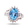 3.77 ctw Aquamarine and 0.75 ctw Diamond Platinum Ring