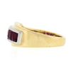 Image 6 : Maurice Tishman Retro 14K Gold & Platinum Diamond & Ruby Buckle Style Band Ring