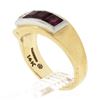 Image 9 : Maurice Tishman Retro 14K Gold & Platinum Diamond & Ruby Buckle Style Band Ring