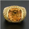 Image 2 : Pasqual Bruni 18K Yellow Gold Large Citrine w/ Yellow Sapphires Cocktail Ring
