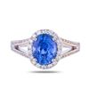 2.77 ctw UNHEATED Blue Sapphire and 0.34 ctw Diamond 18K White Gold Ring (GIA CE