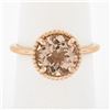 NEW 14k Rose Gold 1.98 ctw Round Morganite Solitaire w/ Twisted Wire Work Ring