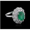 14KT White Gold 2.23 ctw Emerald and Diamond Ring