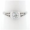 Antique Art Deco 18k Gold European Diamond Solitaire Filigree Engagement Ring