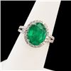 4.90 ctw Emerald and 0.72 ctw Diamond Platinum Ring
