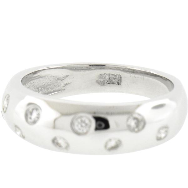 14K Gold 0.18 ctw Round Brilliant Burnish Set Diamond 5.9mm Polished Stack Band