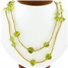 44" David Yurman 18k Gold Lemon Quartz Bead Station Textured Link Long Necklace