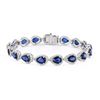 11.58 ctw Blue Sapphire and 1.64 ctw Diamond Platinum Bracelet