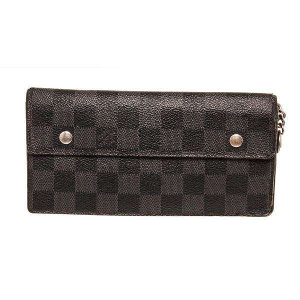Louis Vuitton Grey Black Damier Canvas Accordian Wallet