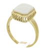 Vintage 10k Yellow Gold Rectangular Cabochon Cut Opal Solitaire Cocktail Ring