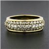Image 2 : Jose Hess 18k Gold 0.90 ctw Round Prong Diamond Multi Row Grooved Wide Band Ring