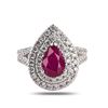 Image 1 : 2.29 ctw MOZAMBIQUE Ruby and 1.26 ctw Diamond Platinum Ring (GIA CERTIFIED)