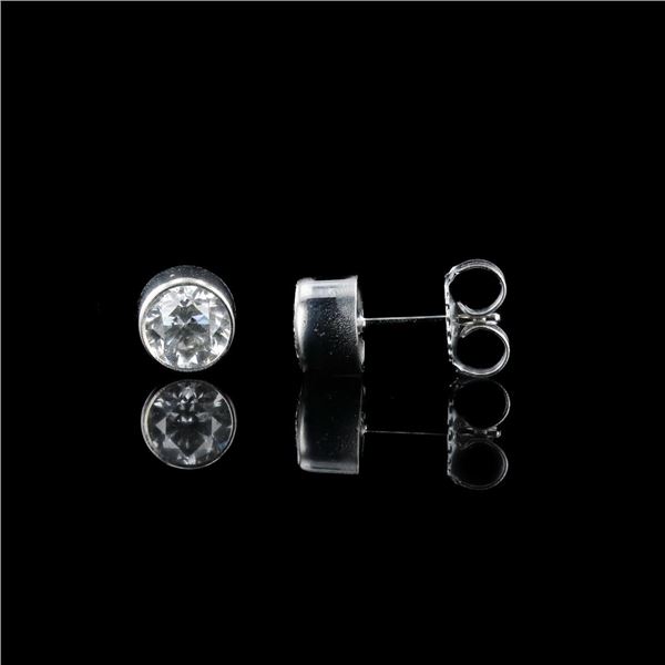1.81 ctw G COLOR SI2 CLARITY Diamond 14K White Gold Stud Earrings