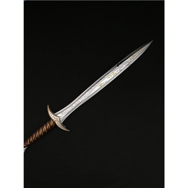 MULTI SIGNED `LOTR SWORD (ASTIN,RHYS,BLOOM,SERKIS AND WOOD) WWOC COA