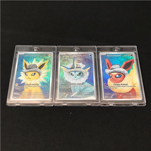 LOT OF 3 POKEMON COSPLAY PORTRAIT CARDS