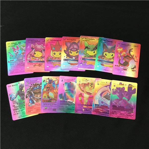 LOT OF 14 RAINBOW POKEMON CARDS