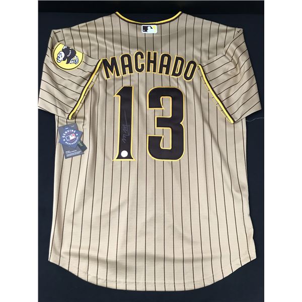 MANNY MACHADO SIGNED SAN DIEGO PADRES BASEBALL JERSEY - KB COA
