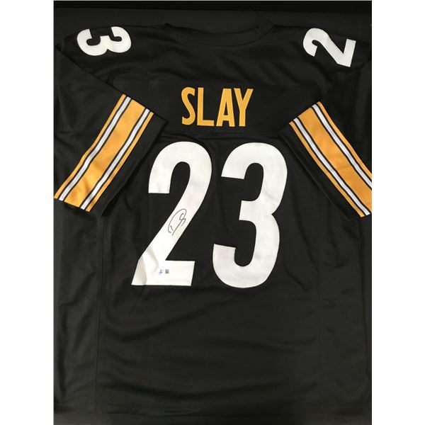 DARIUS SLAY JR SIGNED PITTSBURGH STEELERS FOOTBALL JERSEY - BECKETT COA