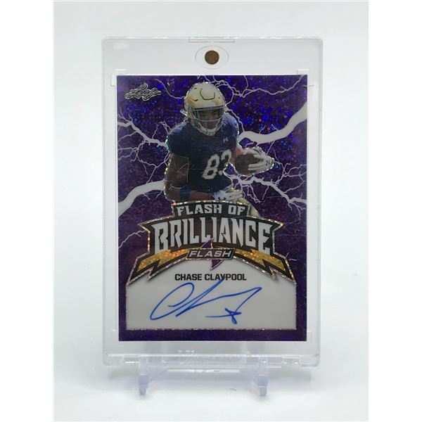 2020 LEAF FLASH OF BRILLIANCE CHASE CLAYPOOL SIGNED ROOKIE CARD 13/25