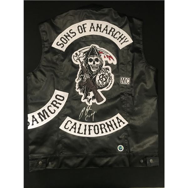 RON PEARLMAN SIGNED SONS OF ANARCHY VEST - WWOC COA
