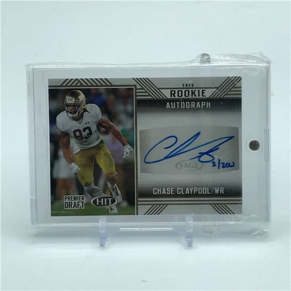 SAGE PREMIER DRAFT CHASE CLAYPOOL SIGNED ROOKIE CARD 2/200