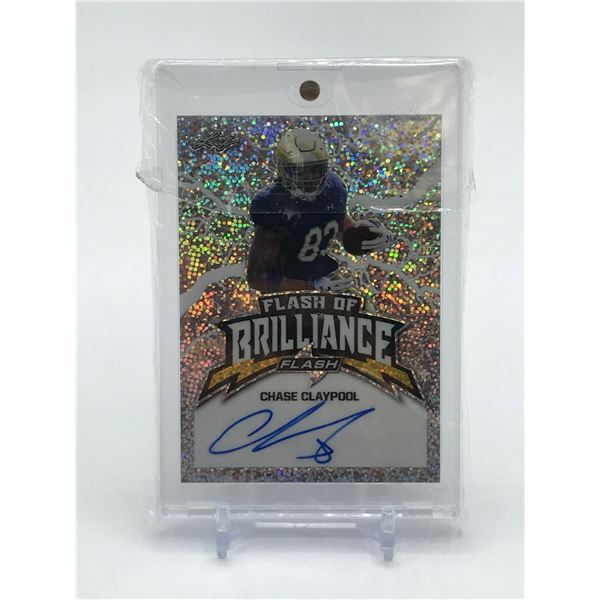 2020 LEAF FLASH OF BRILLIANCE CHASE CLAYPOOL SIGNED TRADING CARD