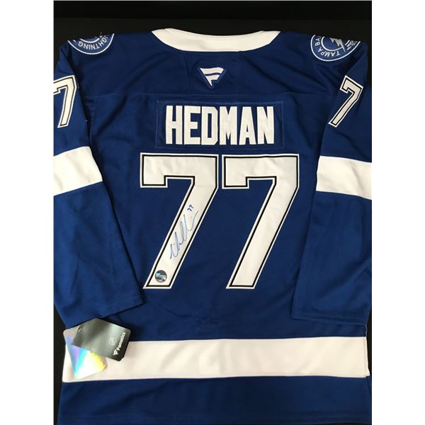 VICTOR HEDMAN SIGNED TAMPA BAY LIGHTENING HOCKEY JERSEY - CENTER ICE COA
